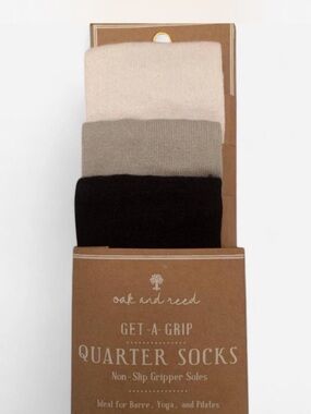 Oak and Reed Men's Quarter Socks - Black, Taupe, Cream (3-Pack)